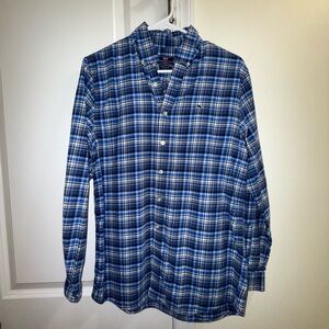 Vineyard Vines Blue and White Plaid Boys Shirt